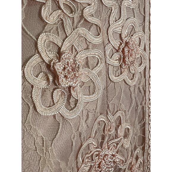 Sue Wong Nocturne Ribbon Lace Illusion Bodice Beige Dress 0 Mother of the Bride - Picture 9 of 16